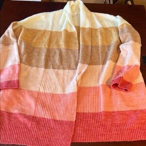 NWOT Time and Tru Women's Multicolor Striped cozy Cardigan